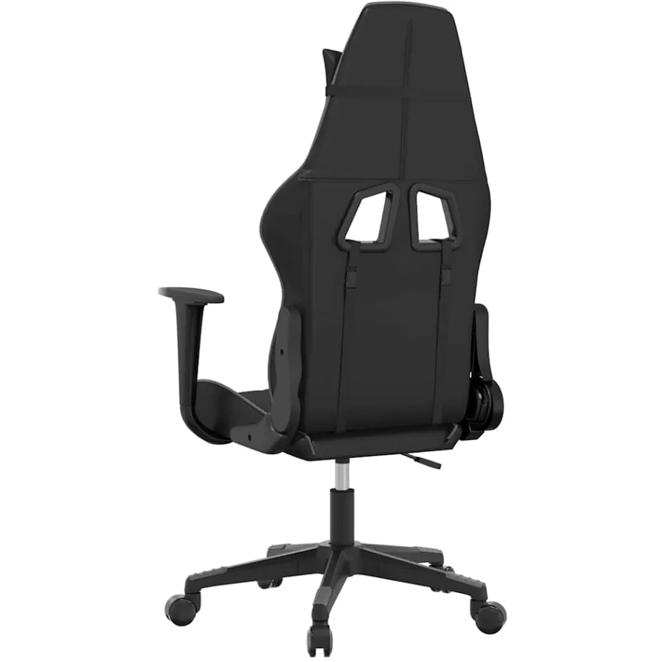 vidaXL Massage gamestoel kunstleer zwart en grijs, foto 4