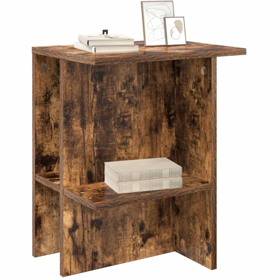 vidaXL Salontafel Gerookt eiken 40 x 30 x 49 cm Bewerkt hout Bruin