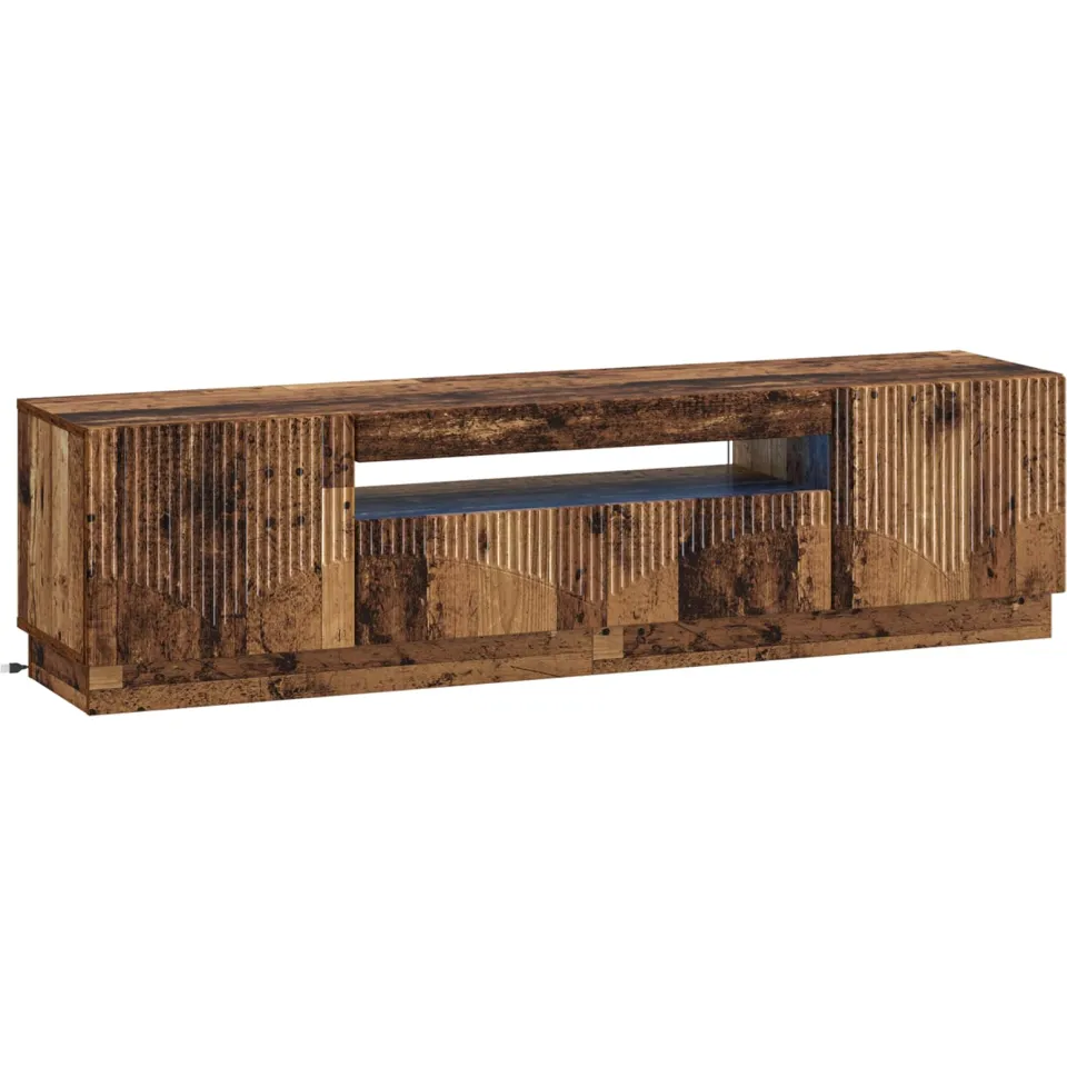 vidaXL LED tv-meubel Oud hout Bewerkt hout bruin, foto 3