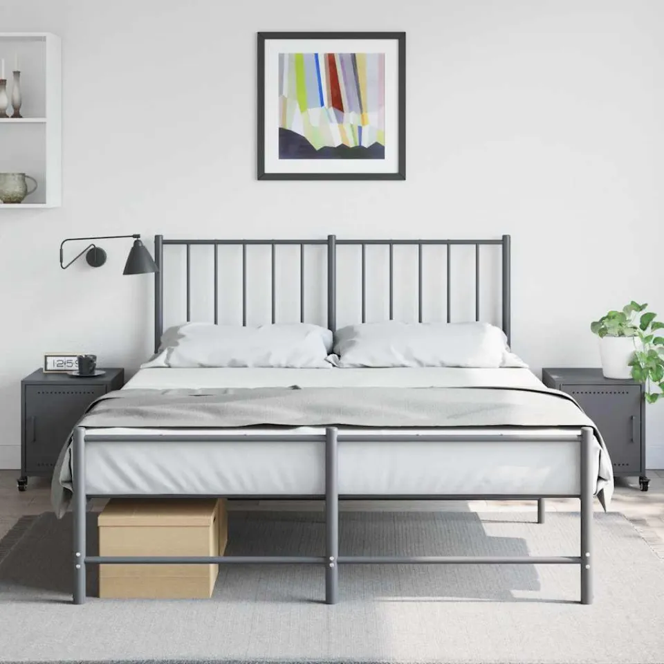 vidaXL Nachtkastjes 2 st 36x39x43,5 cm staal antracietkleurig, foto 3