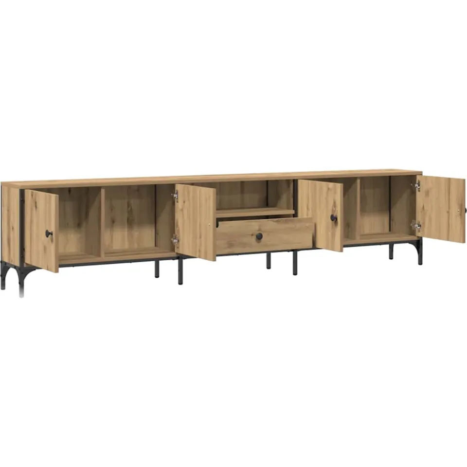 vidaXL Tv-meubel met lade 200x25x44 cm bewerkt hout artisanaal eiken, foto 2