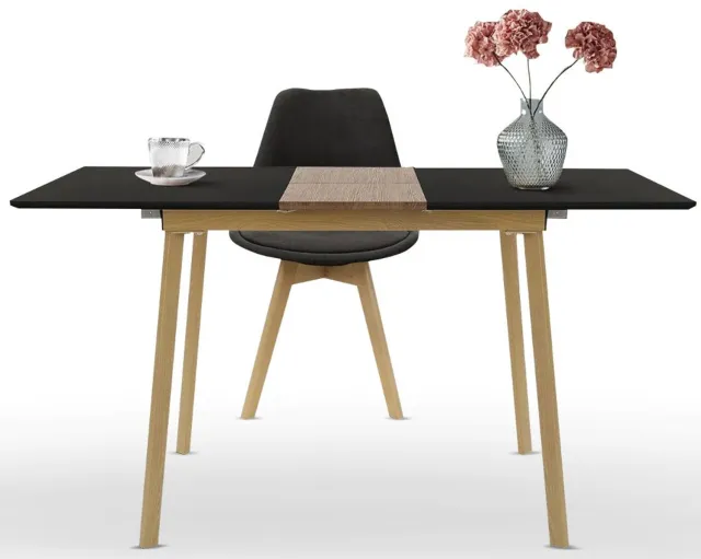Br@ndless Uitschuifbare Eettafel - Verlangbare Keukentafel - 140*75*76.5 CM Zwart/Bruin