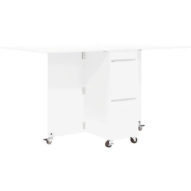 vidaXL Eettafel - 140 - x - 80 - x - 77 - cm - Bewerkt - hout - Wit - Rechthoekig