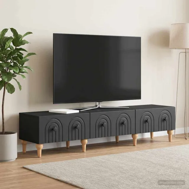 vidaXL TV-kast met lade Zwart 147 x 34,5 x 30 cm Bewerkt hout, foto 2