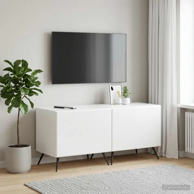 vidaXL Tv-meubel Hoogglans Wit Bewerkt hout, foto 2