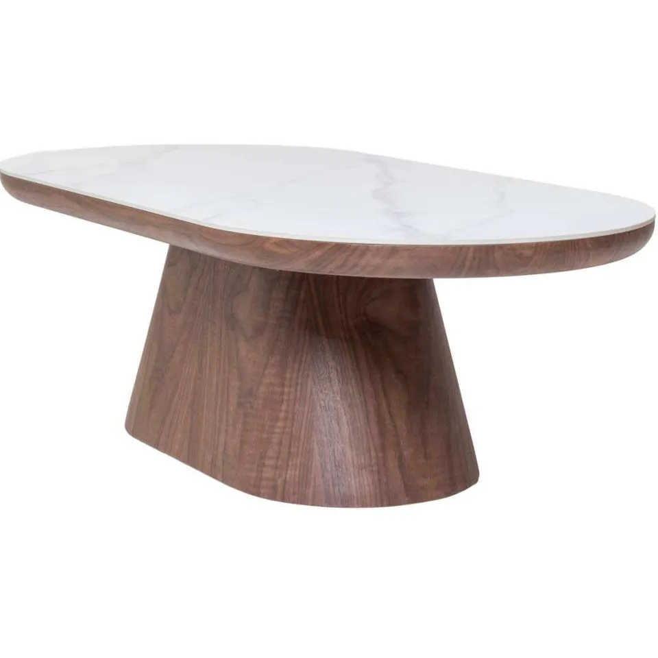 Giga Meubel Salontafel Alba - Ovaal Walnoot Hout/Keramisch - 120x60x38cm, foto 5