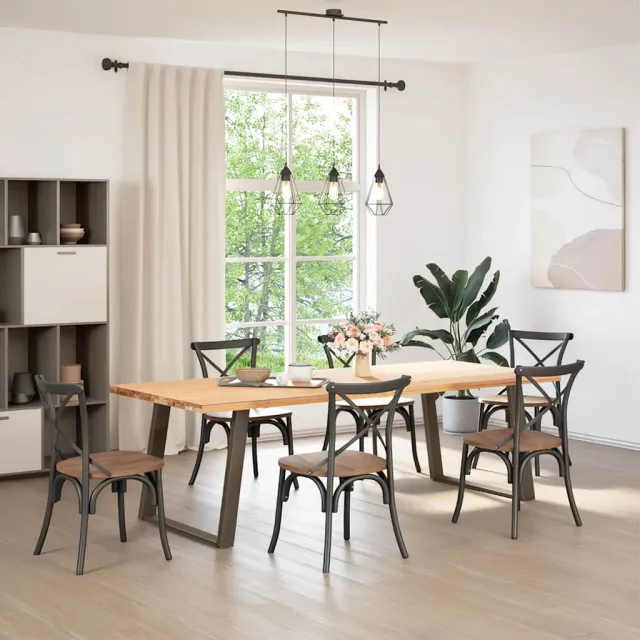 vidaXL Eettafelpoten 2 st U-vormig 90x(72-73) cm staal naturel Bruin