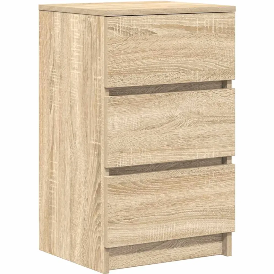 vidaXL Nachtkastje met 3 lades 39x35x65 cm sonoma eikenkleurig Bruin