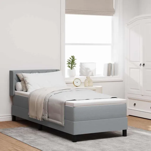 vidaXL Boxspringbed met hoofdeinde Lichtgrijs 200 x 80 cm Stof