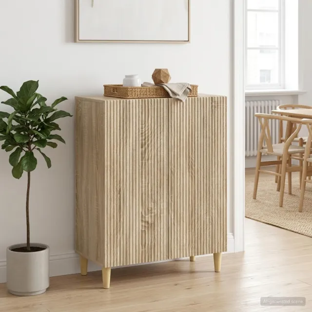 vidaXL Dressoir Sonoma Eiken 66 x 34,5 x 90 cm Bewerkt hout Bruin