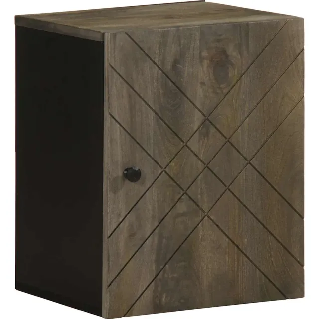 vidaXL Badkamerkast wandgemonteerd 38x33x48 cm massief mangohout zwart