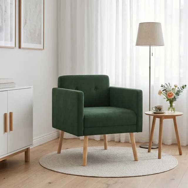vidaXL Accentstoel Jungle Groen Ribstof