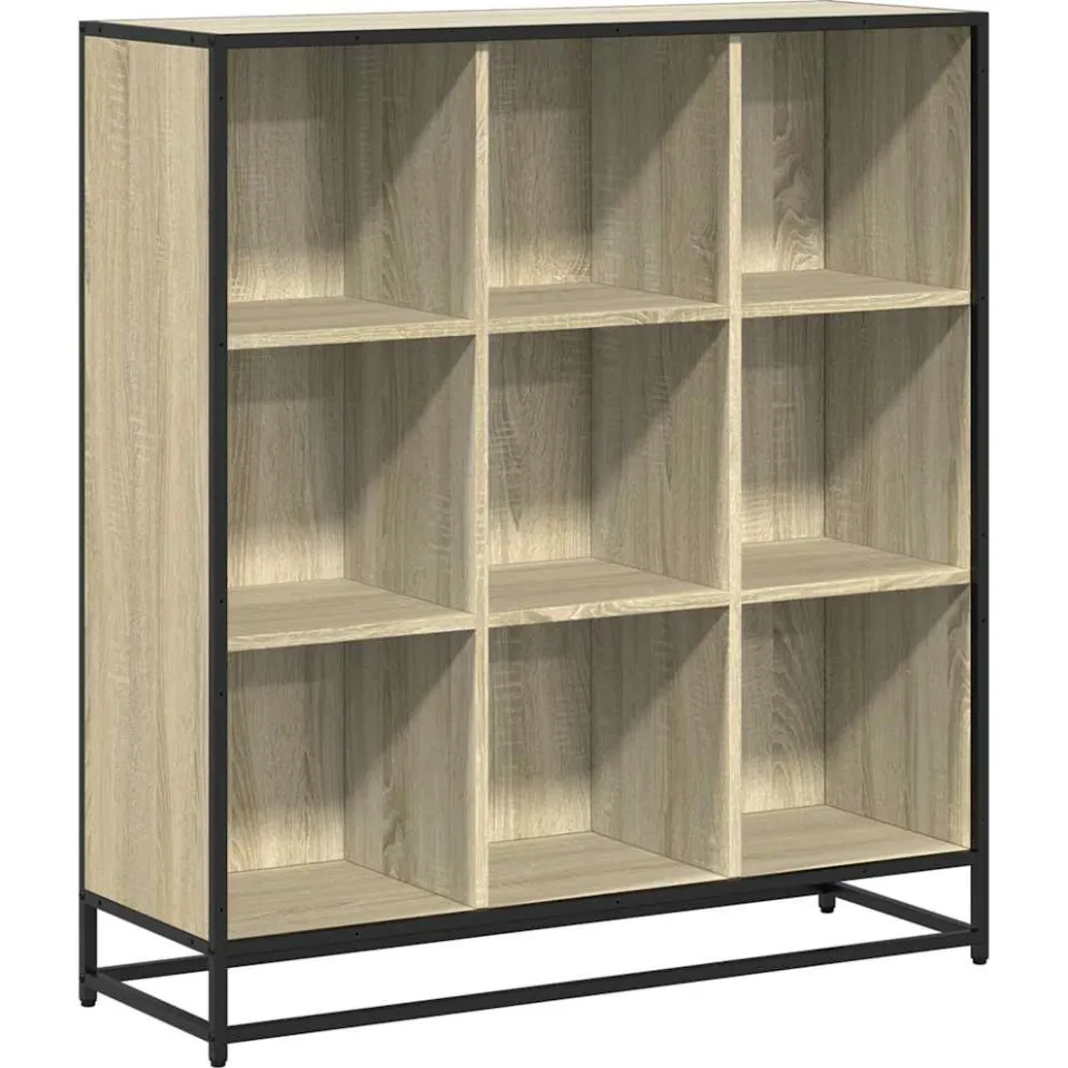 vidaXL Boekenkast 97,5x33x107,5 cm bewerkt hout en metaal sonoma eiken, foto 3