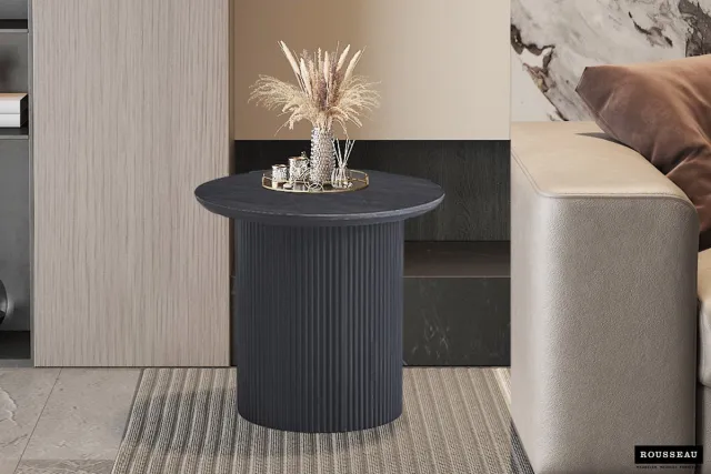 Rousseau Salontafel / Bijzettafel 'Lagos' 50 cm Rond Decor Donkerbruin