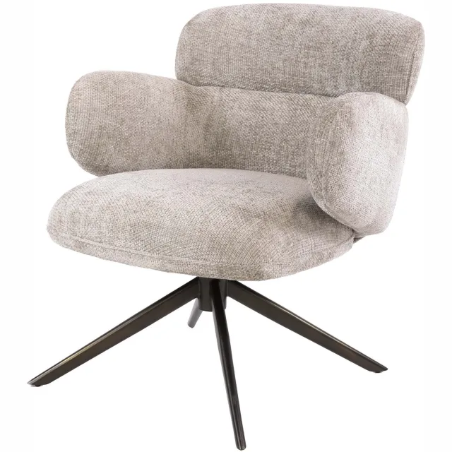 Nest of Nora Fauteuil Lenu - Draaibaar met auto-return - Chenille bekleding - Pocketvering - Zand-bruin / draaifauteuil Lichtbruin