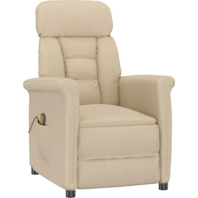 vidaXL Massagestoel Crème 96.5 x 70.5 x 95 cm Microvezel