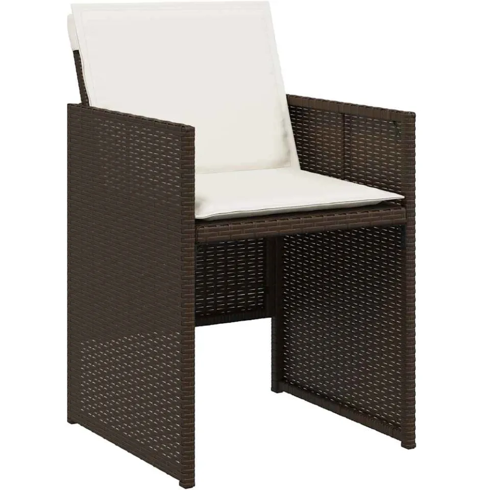 vidaXL 5-delige Tuinset met kussens poly rattan bruin, foto 3