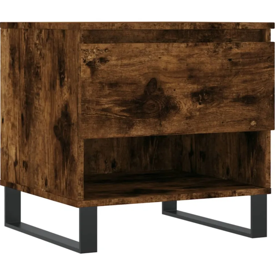 vidaXL Salontafels 2 st 50x46x50 cm bewerkt hout gerookt eikenkleurig