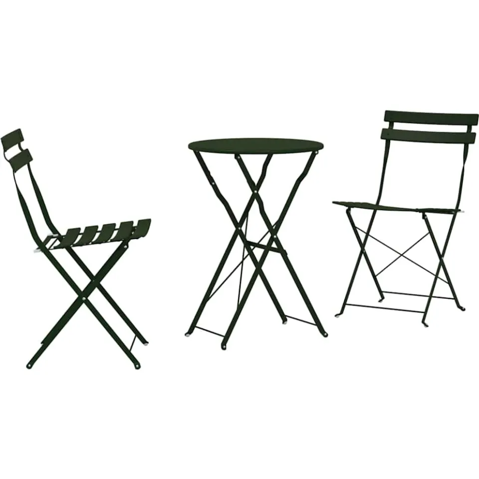 vidaXL Vouw Bistro Set 3 st Bossen Staal bosgroen, foto 3