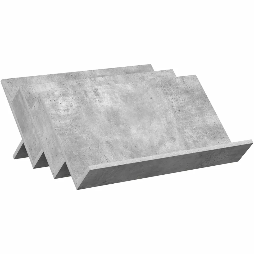 vidaXL Tijdschrift Rek Concerte Grijs 65 x 53 x 28,5 cm Bewerkt hout