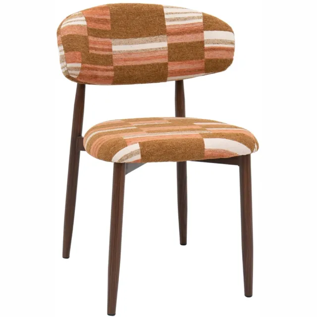DÉJA Living Eetkamerstoel Skara - Terracotta/Walnoot - Set van 2