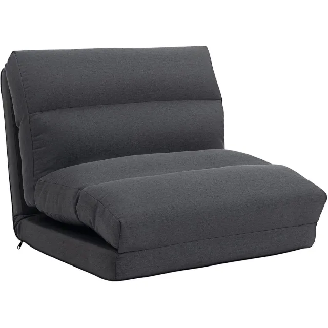 Homcom Vloerstoel verstelbaar 6 standen - Gamestoel - Loungestoel - Verstelbare fauteuil - Donkergrijs