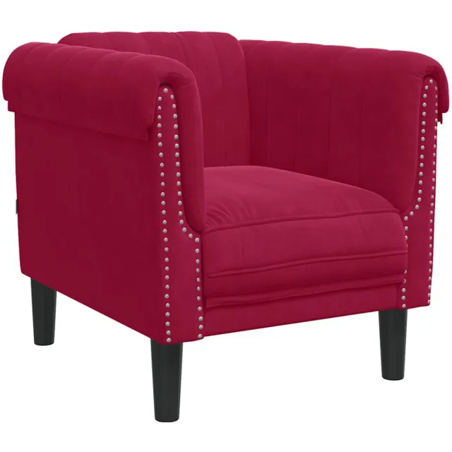vidaXL Fauteuil - fluweel - wijnrood
