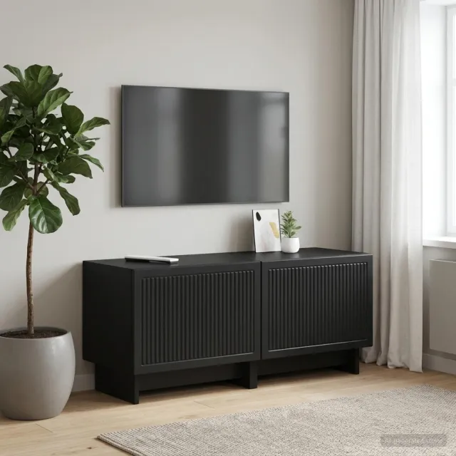 vidaXL Tv-meubel Zwart Bewerkt hout