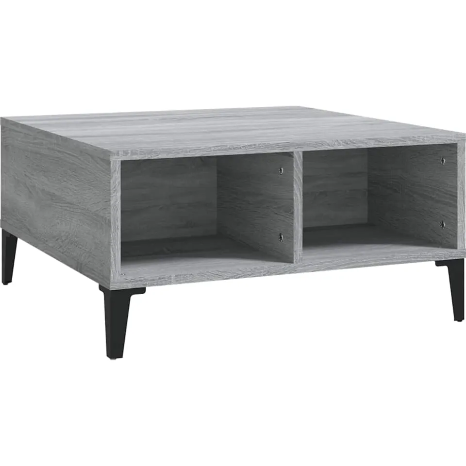 vidaXL Salontafel 60x60x30 cm bewerkt hout grijs sonoma eikenkleurig, foto 3