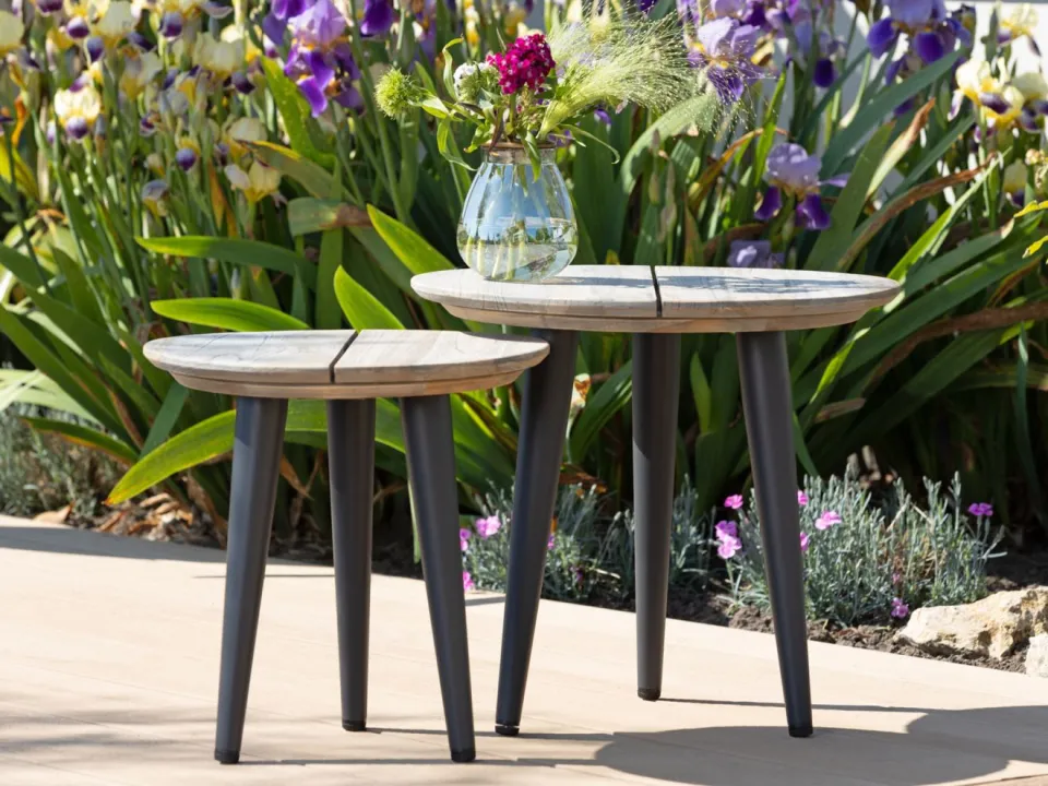ROUGH Furniture ROUGH-K bijzet tuintafel ø 50cm grijs, foto 4