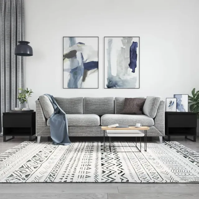 vidaXL Salontafels 2 st 50x46x50 cm bewerkt hout zwart, foto 2