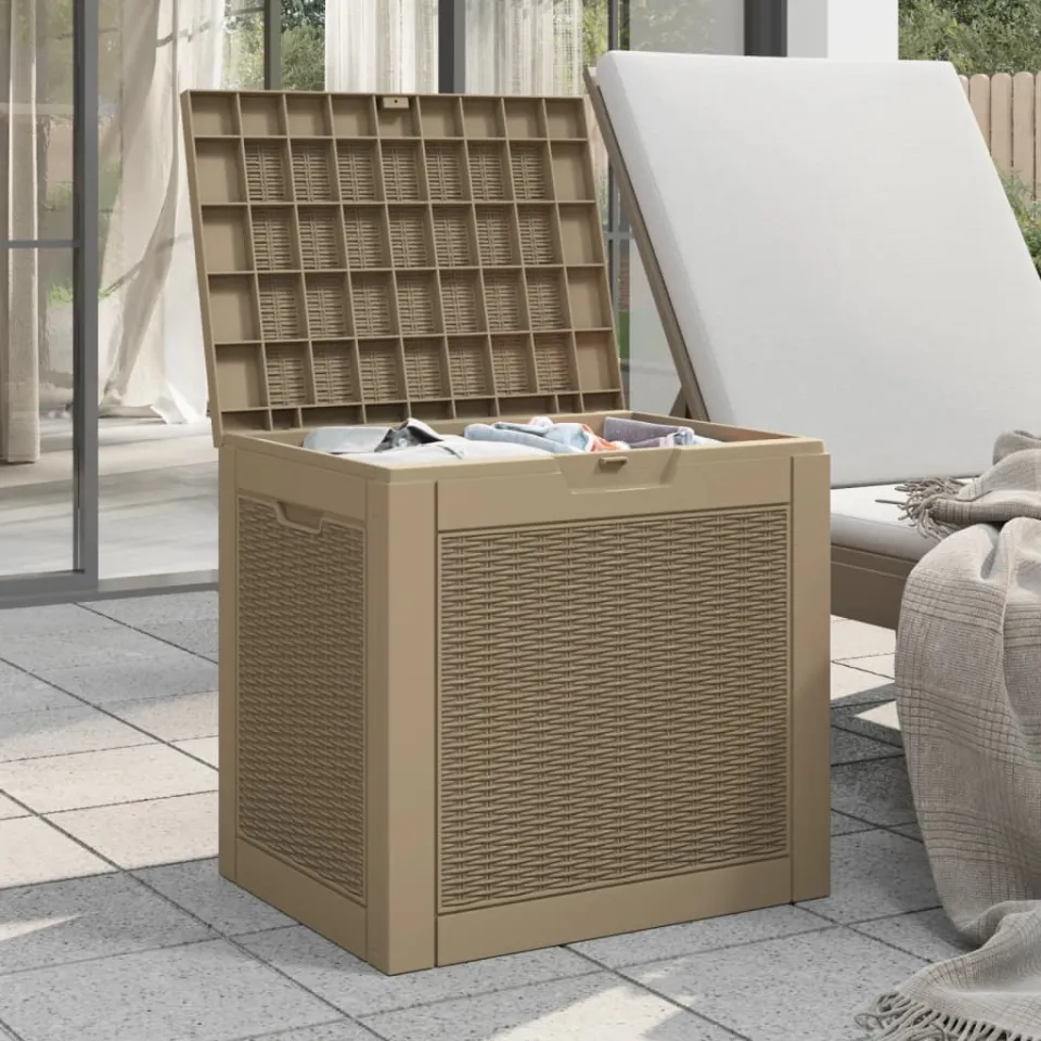 vidaXL Tuinbox 55,5x43x53 cm polypropeen lichtbruin bruin, foto 3