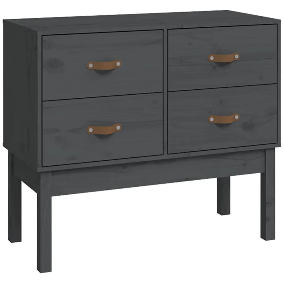 vidaXL Wandkast 90x40x78 cm massief grenenhout grijs