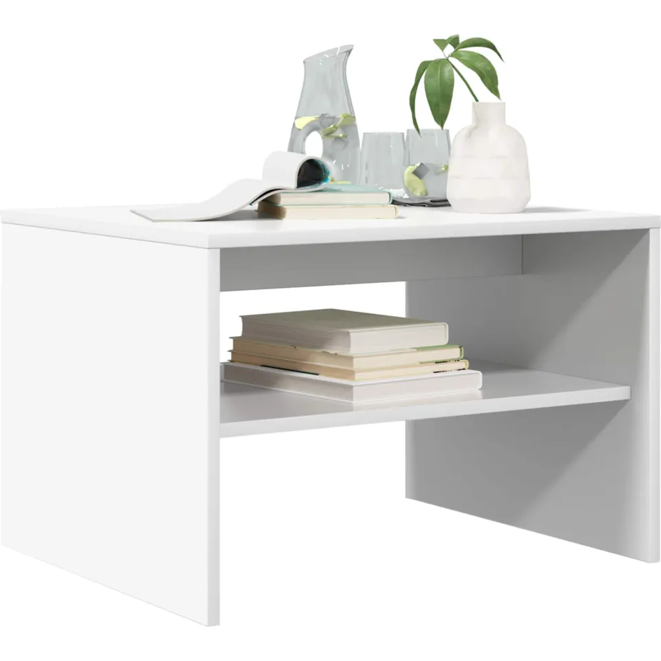 vidaXL Salontafel Wit 60 x 50 x 40 cm Bewerkt hout