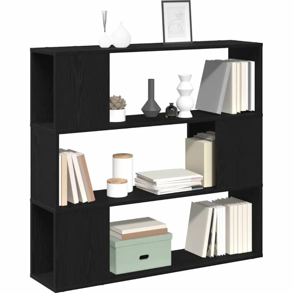 vidaXL Tv-meubelset 100 x 24 x 94 cm Zwart Eiken Bewerkt hout, foto 3