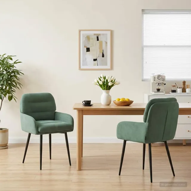 vidaXL Eettafelstoelen 2 st fluweel Zeegroen 59 x 59,5 x 90 cm groen, foto 2