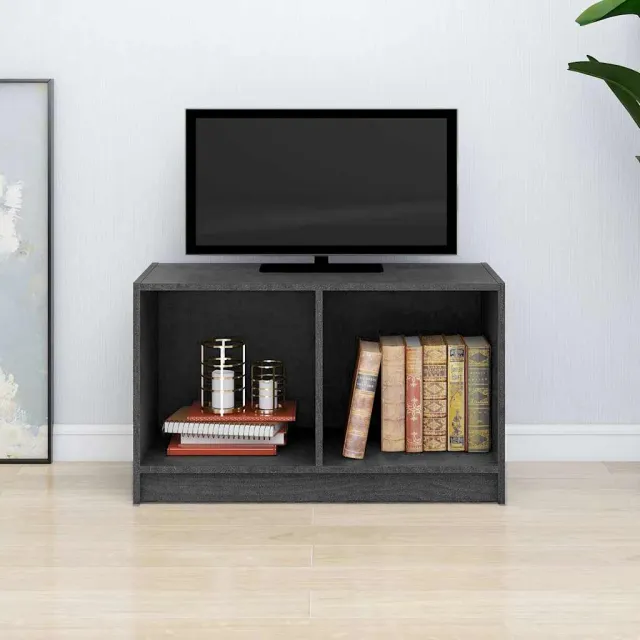 vidaXL Tv-meubel 70x33x42 cm massief grenenhout grijs, foto 2