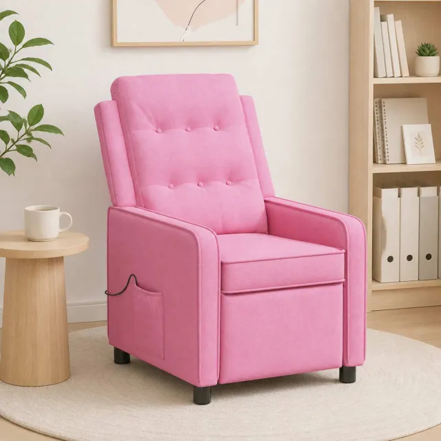 vidaXL Massage-relaxstoel Roze 65 x 93 x 102 cm Stof, foto 2