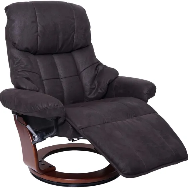 Robas Lund MCA Calgary 2 fauteuil, TV fauteuil, stof/textiel 150kg belastbaar ~ bruin-zwart, walnoot look