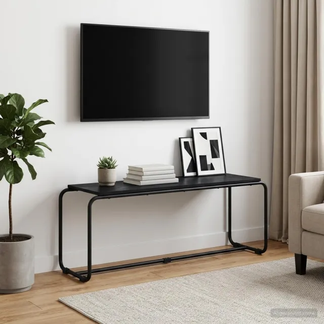 vidaXL TV-standaard 113.5 x 35.5 x 42 cm Zwart eiken Bewerkt hout, foto 2
