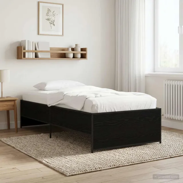 vidaXL Bedframe Zwart eiken 80 x 200 cm Bewerkt hout