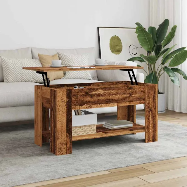 vidaXL Salontafel 101x49x52 cm bewerkt hout oud houtkleurig bruin, foto 2