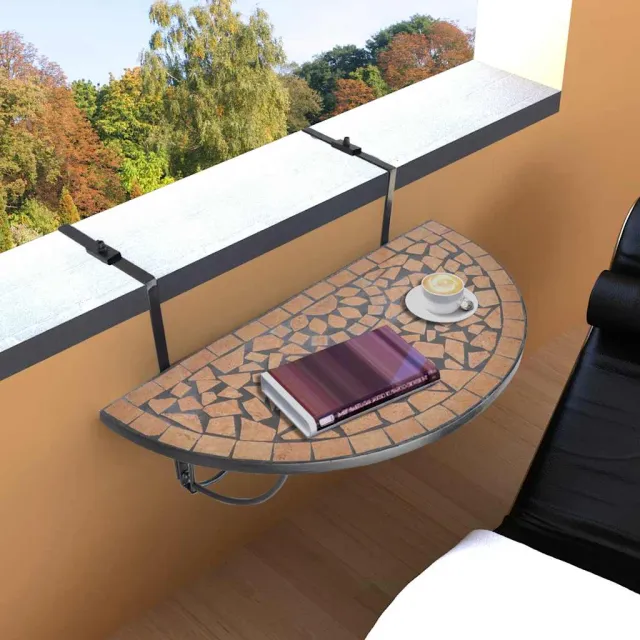 vidaXL Balkontafel hangend mozaïek terracottakleurig Bruin