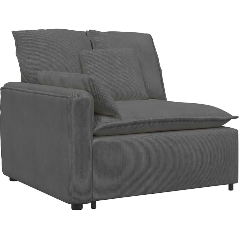 vidaXL Modulaire bank met kussens corduroy stof donkergrijs