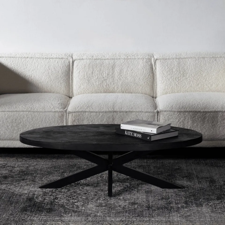 Giga Meubel Salontafel Mansour - Zwart Mangohout - 130x70x40cm, foto 4