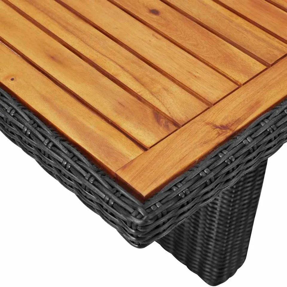 vidaXL Tuintafel 200x100x74 cm poly rattan zwart, foto 4