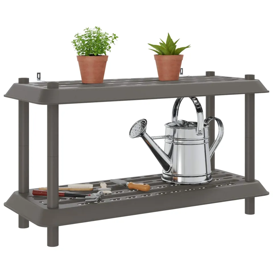 vidaXL Plankenunit 2-laags 100 x 40 x 55,5 cm PP Lichtgrijs