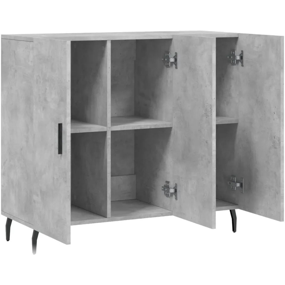 vidaXL Dressoir 90x34x80 cm bewerkt hout betongrijs grijs