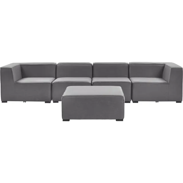 Beliani AREZZO - Bankenset - Donkergrijs - Polyester