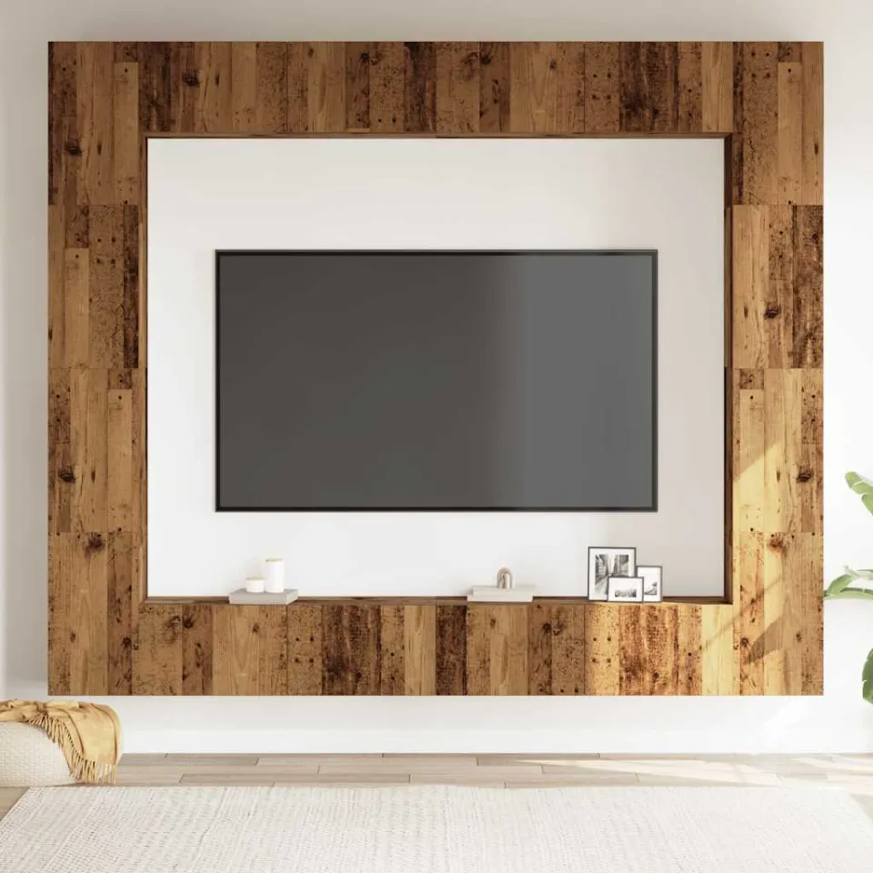 vidaXL 8-delig Tv-meubelset wandmontage bewerkt hout oud houtkleurig bruin, foto 2